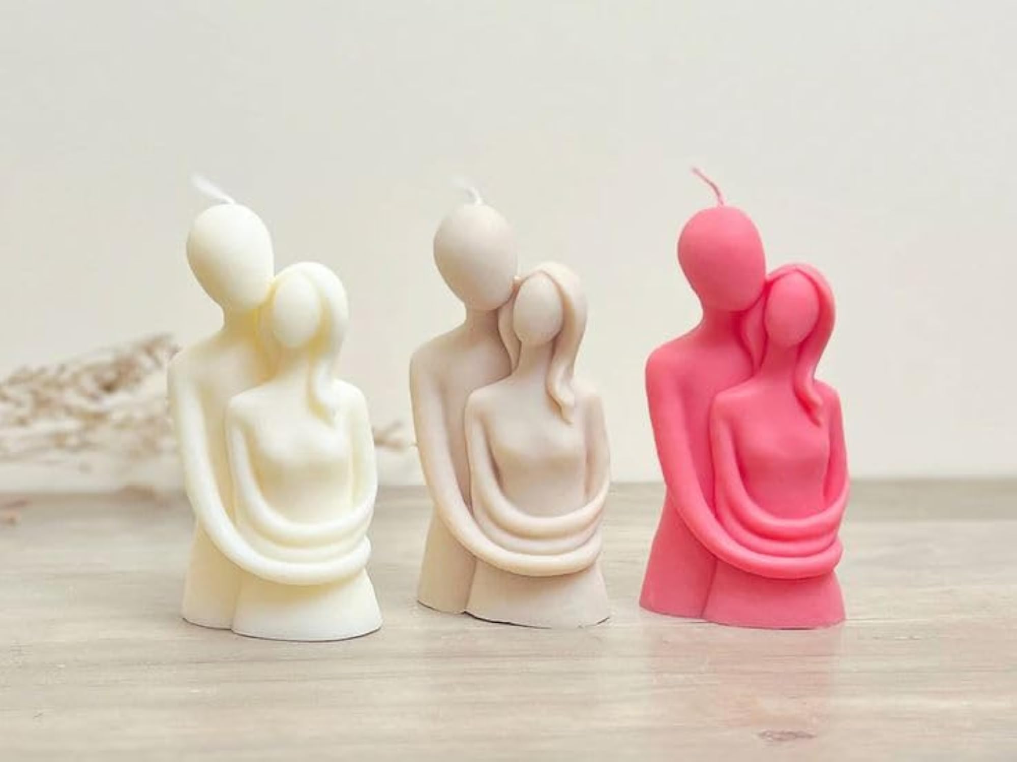 Decorative Couple Embrace Sculpture Candle, Handmade