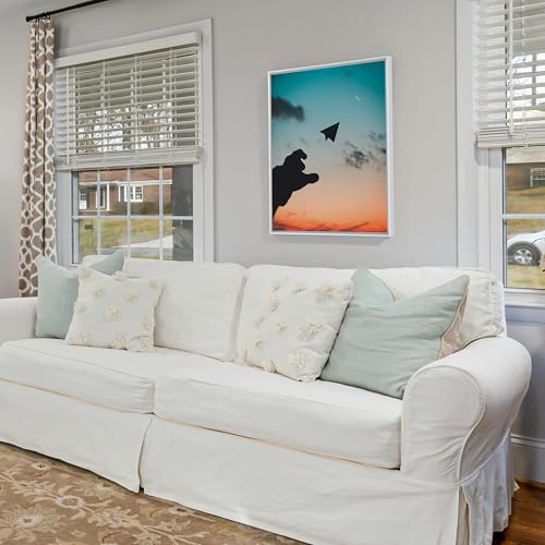 Image of Canvas Frame 16x24, DIY Metal Floating Frame, Canvas Floater Frames for 0.6 inch-0.9 inch Deep Print Painting (Silver,16 inchx24 inch)