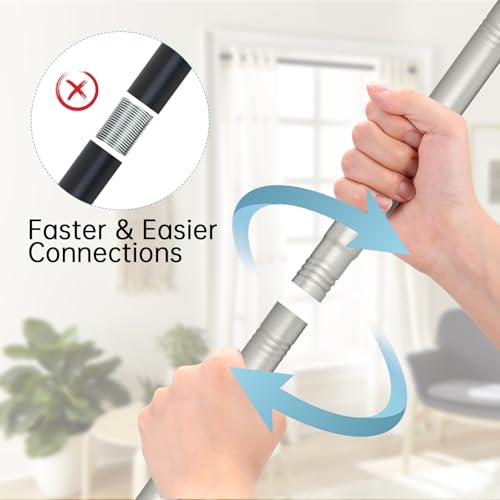Image of BRIOFOX Shower Curtain Rod Adjustable 18-64 Inch, Stainless Steel Spring Tension Shower Rod No Drilling Non Slip, Silver