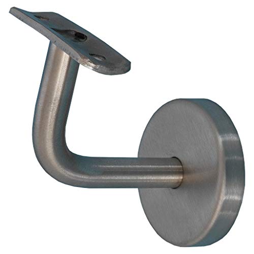 TIBU Supporto per corrimano modello D in acciaio inox con piastra di supporto