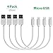 Produktbild TechDot Kurze Micro USB Kabel 25CM Mini Micro USB Ladekabel für Ladestation Power Bank Samsung Galaxy Huawei HTC Sony LG und andere Android Geräte (4er Pack, Weiß)