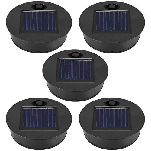 Lizusidtsy 5 Pack Replacement Solar Light Parts(Top Size 2.76 Inches, Bottom Size 2.36 Inches),7 Lumens Warm White LED Waterproof
