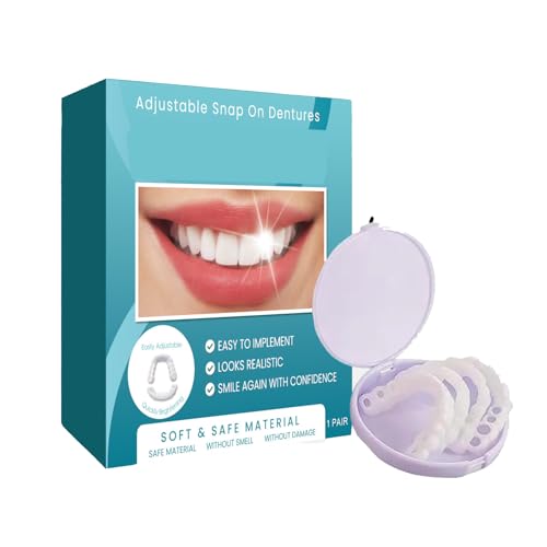 Veenorat Teeth, Veenora Clip-On Veneers, Adjustable Snap-On Teeth Covers, Veneers Teeth Natural Look, Clip on Veneers Top and Bottom, Soft Denture Reline Kit for Men Women (1pcs)