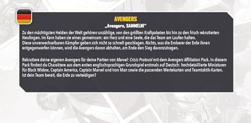 Marvel: Crisis Protocol Avengers AFFILIATION PACK - Juego de mesa de superhéroes para 2 jugadores, 90 minutos de juego, 14+ años miniatura 5