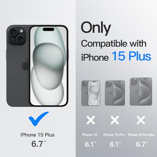 Image of JETech 360 Rotatable Ring Stand Case for iPhone 15 Plus, Black