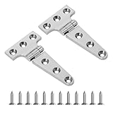 316 Stainless Steel T Hinges 2 Pack 4'' x 2' Heavy Duty Boat Hatch Butt Hinge Boat Casting Cabinet Hardware...