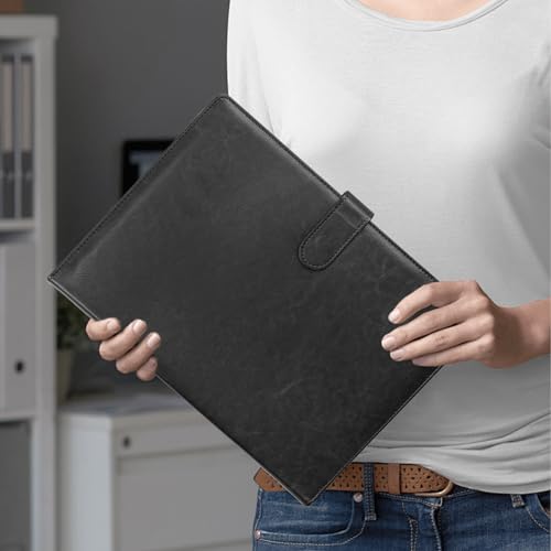 VANRA Padfolio Clipboard Folder Leather Portfolio Binder Organizer Interview Resume Folder for Papers Legal Document A4 Letter Size Writing Pad Notepad Clip Boards with Business Ca image 4