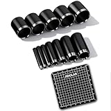 JIDOLAR Leather Circle Cutter Tool Set, 12 Pieces Small Circle Punch Tools 2/4/6/8/10/12/14/16/18/20/22/24mm, High Carbon Steel Round Cutting Dies - Leather Hole Punch Tool Kit for DIY Leathercrafts