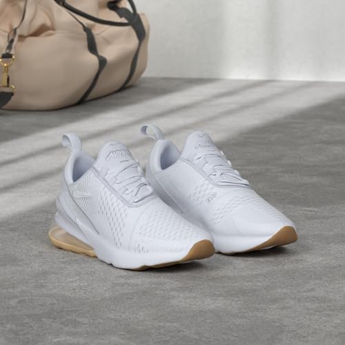 Image of Nike Men's Air Max 270 Shoes, White /Gum Light Brown /White, 14