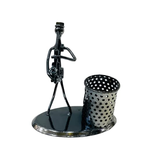 Image of AUGEN Metal Pen Stand Decorative Design Stationery Holder | Gift Item | Table Top Decor (7469C3-C)(14CM)