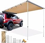 LXJBBD Camper Van Awning, Retractable Side Canopy for Cars, Adjustable Height Waterproof Outdoor Shelter, Aluminum Alloy Frame, Overlanding Windbreak Tent