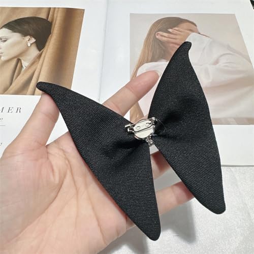 Image of Dainty Fabric Butterfly Brooch Pin for Women Girls Fashion Rhinestone Crystal Large Bowknot Brooches Lapel Corsage Boutonniere Pins Wedding Birthday Holiday Dress Accessories Jewelry Gift