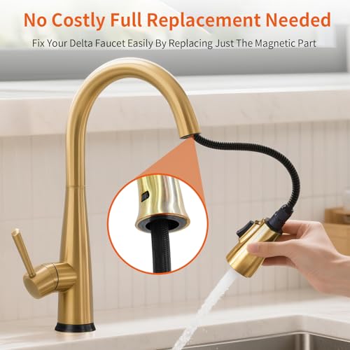 Image of RP80977 Magnet Replacement Kit for Delta Kitchen Faucet Parts - Fixes Loose Spray Head, Easy Install, Strong Magnet 2PCS