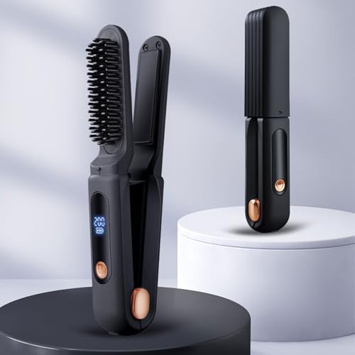 Plancha de Pelo Inalámbrica con Pantalla Digital Negra miniatura 7