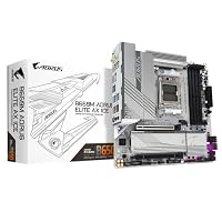 GIGABYTE B650M AORUS Elite AX Ice Mainboard - AMD Ryzen 9000er-Serie, 12+2+2 Phasen VRM, bis zu 8000 MHz DDR5 (OC), 1xPCIe 5.0 + 1xPCIe 4.0 M.2, 2,5 GbE LAN, WiFi 6E, USB 3.2 Gen 2x2 – Ansicht 1