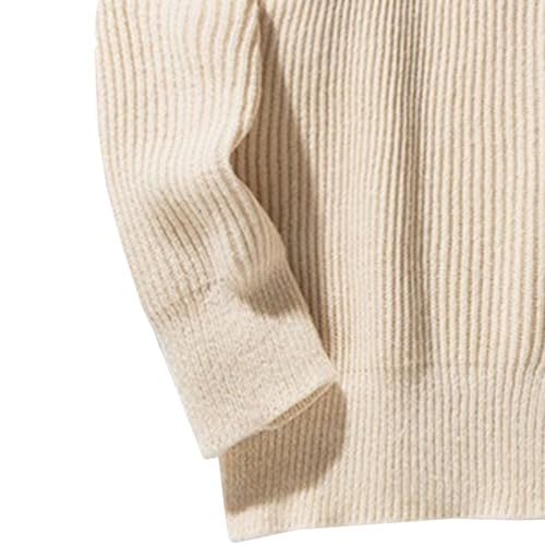 DGHM-JLMY Men's Retro Stand-Up Collar Kintted Coat Solid Color Casual Sweater Button Front Rib Knit Cardigan Sweaters4