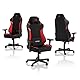 NITRO CONCEPTS X1000 Gaming-Stuhl - Bürostuhl Ergonomisch – Schreibtischstuhl - Drehstuhl mit Rollen - Gaming Sessel - Gaming Chair Pc - Stoffbezug - Belastbarkeit 135 kg – Schwarz/Rot