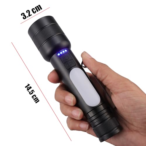 Image of IBELL FL8375S Rechargeable Torch Combo Pack of 5,with Powerbank Function, Aircraft Aluminum Body, Telescopic Zoom, Water Resistant Flashlight with Multiple Light Modes