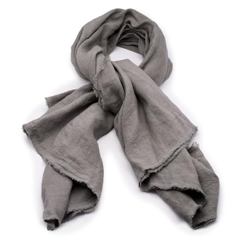 Écharpe en lin japonais tissée main SyuRo de Hamamatsu, l'art de l'artisanat gris