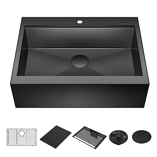DELTA FAUCET Rivet 30 Inch Black Stainless Steel Retrofit