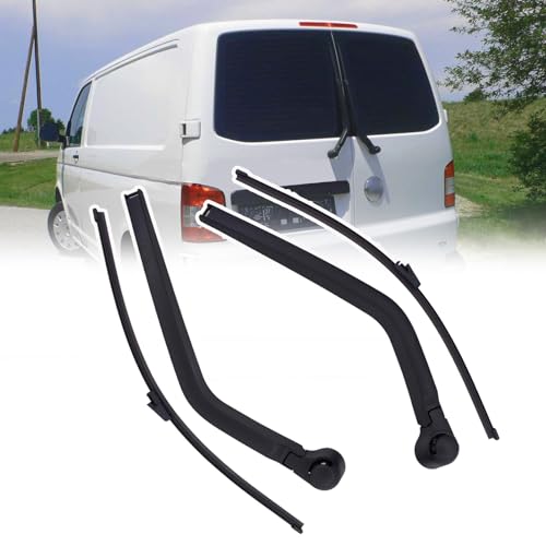Scheibenwischer Hinten für Transporter T5 T6, Wischerarm Heckwischer Heckscheibenwischer Wischerblätter Set Heckwischer Flügeltür Hinten Links Rechts Scheibenwischerarm Heckscheibenwischer