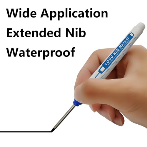 1 Stück Tieflochmarker, 30 mm Wasserdicht Spitze Tieflochmarker Bleistifte Bohrlochmarker Holzbearbeitung Tieflochmarker für Tischler Bauherren Holzbearbeitung (Weiß)