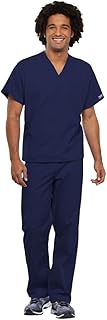 Cherokee Unisex Scrub Set for Men & Women, V-Neck Top & Drawstring Cargo Pant, Easy Care & Fade Resistant – CK00044C
