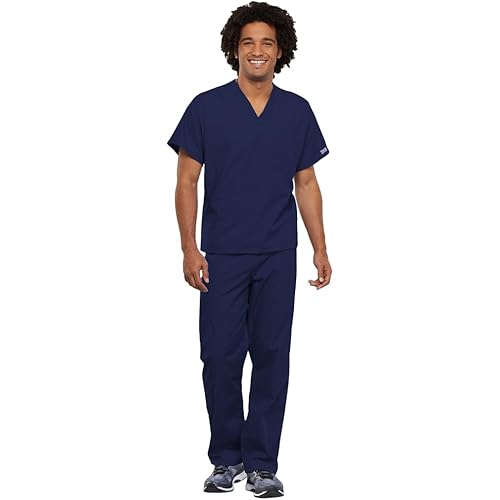 Cherokee Unisex Scrub Set for Men & Women, V-Neck Top & Drawstring Cargo Pant, Easy Care & Fade Resistant – CK00044C