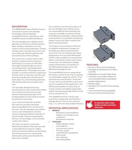 Capteur de débit AWM42300V et microcapteurs de débit d'air série AWM43300V