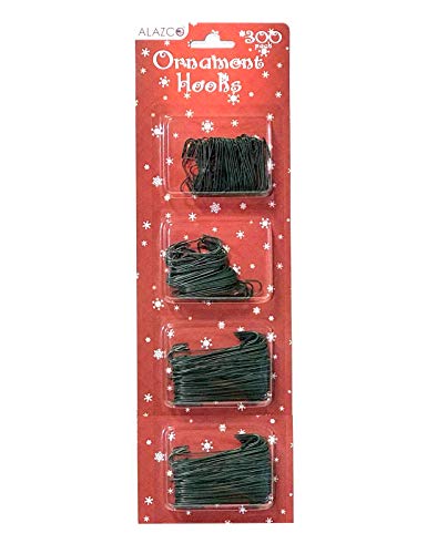 ALAZCO Christmas Holiday Ornament Hanger Hooks (300 Green) Hang Holiday Ornaments & Decorations Tree, Garlands & Wreaths