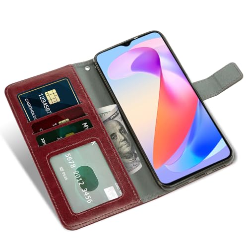 Coque cuir Honor X6A Asuwish marron avec rabat et vitre de protection - 2