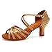 VCIXXVCE Satín Zapatos de Danza Latina Profesional Punta Abierta Zapato de Práctica de Baile Salsa Tango de Salón para Mujer,36.5 EU