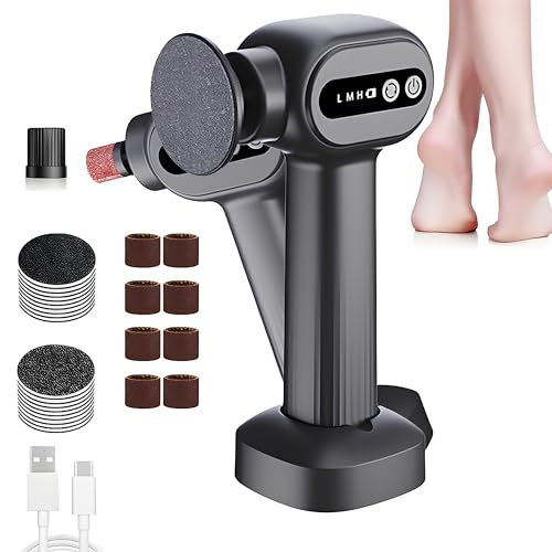 電動角質リムーバー かかと 角質取り 6段階調整 二重回転 角質リムーバー Type-C充電 角質除去 足 かかと 角質ケア 角質取り器 1200mAh大容量 フットケア 防水 充電式 プロ仕様 20枚替えやすり付き 母の日プレゼント 女性へのギフト (グ