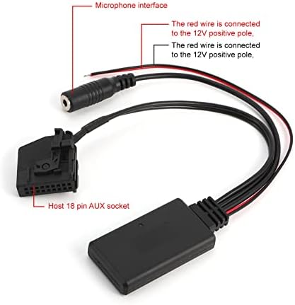 KIMISS Bluetooth Music Adapter Wireless Audio Receiver With Microphone , Duokon 18Pin Bluetooth AUX Cable Adapter Car Microphone Fit for Benz Comand 2.0 W211 W208 W168 W203