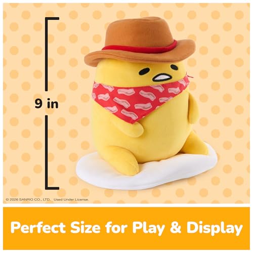 Image of GUND Sanrio Gudetama The Lazy Egg Cowboy 9-Inch Western Themed Stuffed Toy | Promotes Exciting Character Roleplay, Early Sensory Discovery, and Creative Screen-Free Storytelling; Soft, Collectible Plush