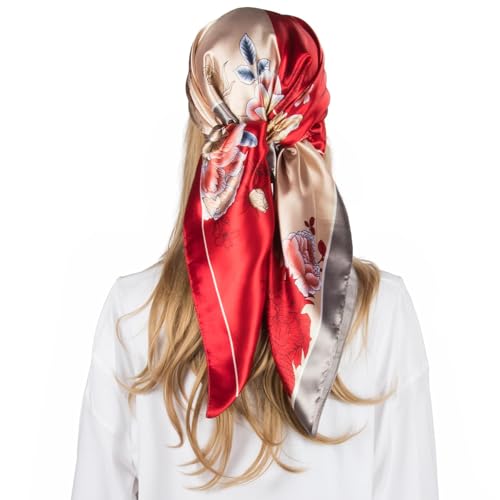 RUI VTRON Women Head Scarf Like Silk Scarf Hair Scarf for sleeping Hair Wrapping 35 Inches Square Scarves C036