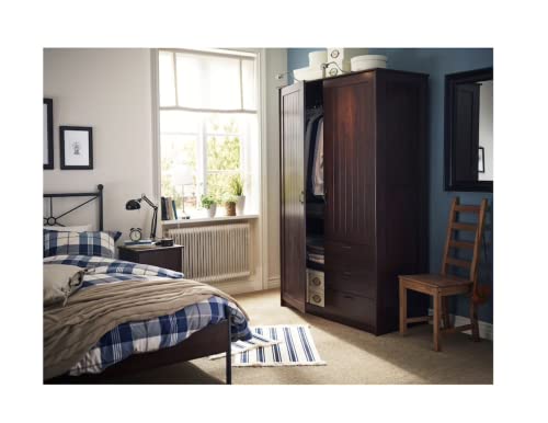 Image of MARIAS KOMMERCE MUSKEN Wardrobe with 2 Doors+3 Drawers, brown124x60x201 cm (48 7 /8x23 5 /8x78 7 /8 inch) (Engineered Wood)
