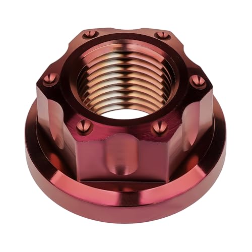 Image of Titanium M6 M8 M10 M12 M14 M16 Flange Bolt Nut Bicycle Motorcycle Rear Axle Car Modification Accessories Pack of 6 (M16 Pitch 1.5mm, Burgundy)