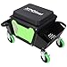 CWKISS Heavy Duty Rolling Mechanic Stool with Drawer and Tool Trays – 330 lbs Capacity Garage Seat with 4