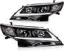 ECCPP Headlight Assembly For Toyota Camry 2012-2014 Headlamps Black Housing Clear Lens