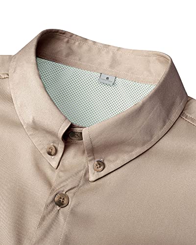 Image of Alimens & Gentle Short Sleeve Fishing Shirt Wicking Fabric Sun Protection Casual Button Down Shirts