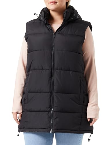 Chaleco acolchado Noisy May Aurora Curve con capucha cortavientos de mujer