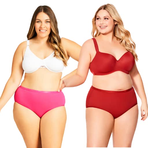 Image of VESY Women Hipster Panties Plain Color Jumbo Size Full Coverage Underwear Panty Small to 10XL (Pack of 2)