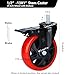 YOOGAA Caster Wheels 5 inch Total Locking Stem Casters 1/2