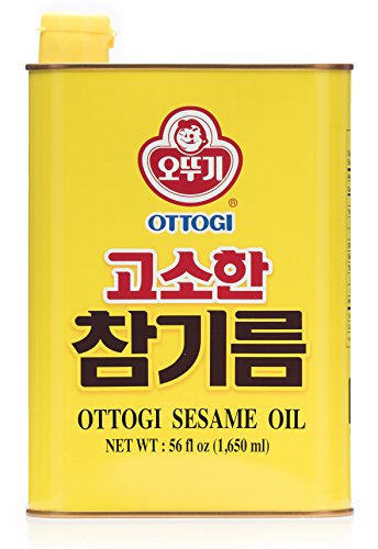 OTTOGI 100% Pure Premium Roasted Sesame Oil, Toasted to Perfection, Rich & Nutty Flavor for Cooking, Stir-Fry, and Dressings,Traditional Korean Style Oil, 1650ml (56.0 fl oz)