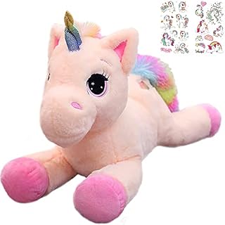 Georgie Porgy Children Plush Unicorn Velvet Cuddly Toy Animal Teddy Soft Toy (IT 15'' Unicorn Pink)