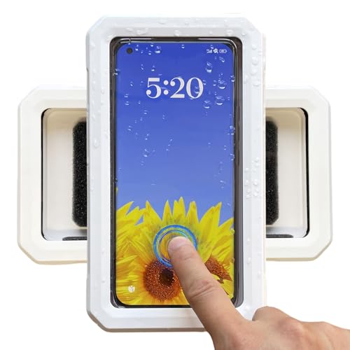 Soporte de teléfono de ducha GAJUST con pantalla táctil impermeable para espejo de baño