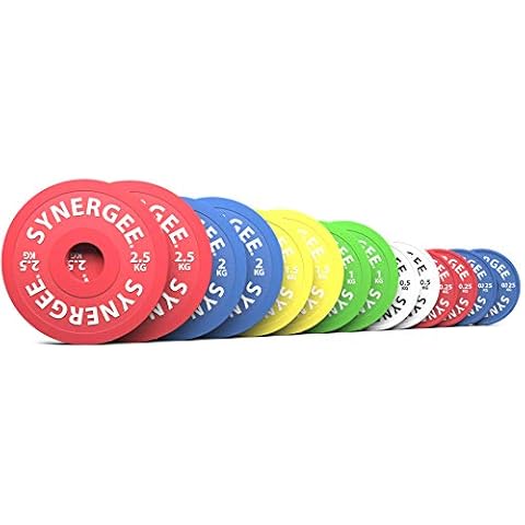 Synergee Gummierte Bruch- und Wechselscheiben 0,125, 0,25, 0,5, 1,0, 1,5, 2,0 & 2,5 kg Set Cover