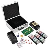 Homgoday 500-Piece Professional Poker Set with Carry Case - Casino Style Gaming for Home Parties - Multicolor Aluminum & Plastic Model80411