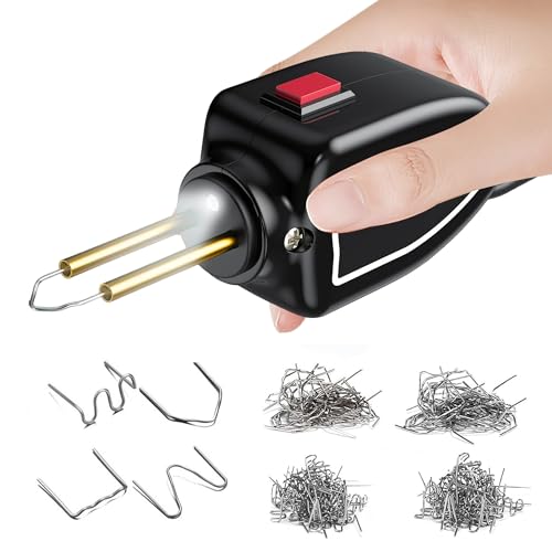 100W Soldador de Plastico: Máquina de Soldadura de Plástico Kit de Reparación de Parachoques de Coche Grapadora de Calor Con 200 Grapas